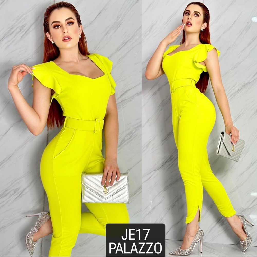 Lime green jumpsuit ♦️SOLD♦️